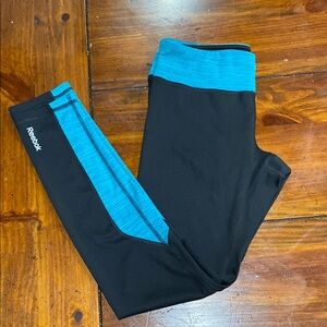 Reebok Women's Black and Blue Leggings